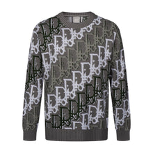 Load image into Gallery viewer, CLTH495 Dior 26FW Oblique Jacquard Knit Sweater / 100% Wool / Grey-Olive-White / Unisex
