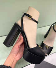 Load image into Gallery viewer, SE1694 Prada Nappa Leather Platform Sandals / Size5-11
