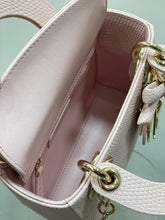 Load image into Gallery viewer, DR658 Dior Lady Dior 3-Quilt Bag / Crocodile-Embossed Calfskin / Bow Detail / 17cm
