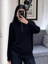 Load image into Gallery viewer, CLTH498 LV 2026 Fall-Winter Ski Half-Zip Monogram Sweater / Black / Wool Blend
