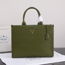 Load image into Gallery viewer, PD225  Large Leather Prada Symbole Bag with Topstitching / 15.3x12.2x3.9inch
