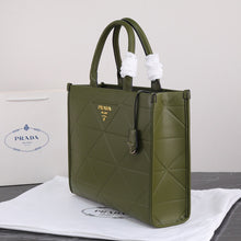Load image into Gallery viewer, PD225  Large Leather Prada Symbole Bag with Topstitching / 15.3x12.2x3.9inch
