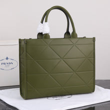 Load image into Gallery viewer, PD225  Large Leather Prada Symbole Bag with Topstitching / 15.3x12.2x3.9inch
