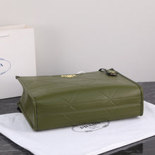 Load image into Gallery viewer, PD225  Large Leather Prada Symbole Bag with Topstitching / 15.3x12.2x3.9inch
