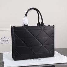 Load image into Gallery viewer, PD226  Large Leather Prada Symbole Bag with Topstitching / 15.3x12.2x3.9inch
