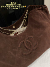 Load image into Gallery viewer, CC1507 Chanel 26C Hobo Bag / Dark Chocolate Suede / 42×34cm
