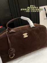 Load image into Gallery viewer, CC1509 Chanel 26B Suede Bowling Bag / Small 20 × 13 cm / Large 34 × 21 cm without shoulder strap
