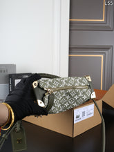Load image into Gallery viewer, LB1591 LV Side Trunk / Olive Green Jacquard / 23×16cm
