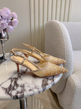 Load image into Gallery viewer, SE1696 Christian Louboutin Miss Z Sling Sparkling / Size4-12
