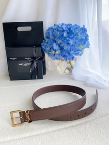 BL236 YSK CASSANDRE Belt in Shiny Leather / 30mm