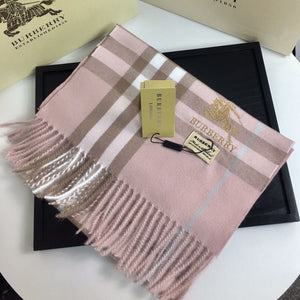 CLTH428 Burberry Check Cashmere Scarf / 168 x 30cm/66.1 x 11.8in