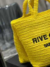 Load image into Gallery viewer, YSK255 Rive Gauche Supple Tote Bag in Raffia Crochet / HIGHEST QUALITY VERSION / 15 x 13.8 x 5.7 inches
