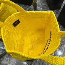 Load image into Gallery viewer, YSK255 Rive Gauche Supple Tote Bag in Raffia Crochet / HIGHEST QUALITY VERSION / 15 x 13.8 x 5.7 inches
