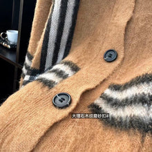 Load image into Gallery viewer, CLTH356 Check Mohair Wool Blend Cardigan / SizeS/M/L
