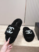 Load image into Gallery viewer, SE1772 Chanel Shearling Closed-Toe Mule Slides / Wool Upper / Sizes 5–11
