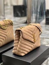 Load image into Gallery viewer, YSK302 Loulou Medium in Quilted Suede / HIGHEST QUALITY VERSION / 12.5 x 8.6 x 3.5 INCHES
