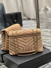 Load image into Gallery viewer, YSK302 Loulou Medium in Quilted Suede / HIGHEST QUALITY VERSION / 12.5 x 8.6 x 3.5 INCHES
