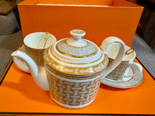Load image into Gallery viewer, JW1017 Hermes Golden Mosaic Tea Set / 5-Piece Porcelain Collection
