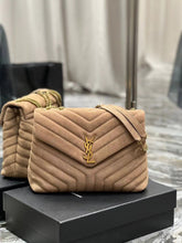 Load image into Gallery viewer, YSK302 Loulou Medium in Quilted Suede / HIGHEST QUALITY VERSION / 12.5 x 8.6 x 3.5 INCHES
