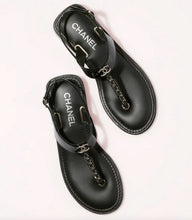 Load image into Gallery viewer, SE871 2022 CC Patent Calfskin Sandals / Size5-11
