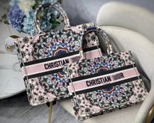 Load image into Gallery viewer, DR028  Book Tote Bag / HIGHEST QUALITY VERSION / S:14.4x11x6.9inch  L:16.3x13.8x7.1inch
