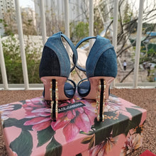 Load image into Gallery viewer, SE540  Size5-11   Heels:10.5cm Material: Denim Lining: Sheep skin Sole: Italian leather
