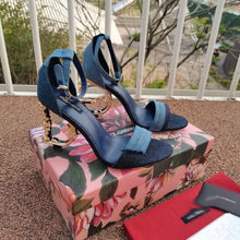 Load image into Gallery viewer, SE540  Size5-11   Heels:10.5cm Material: Denim Lining: Sheep skin Sole: Italian leather
