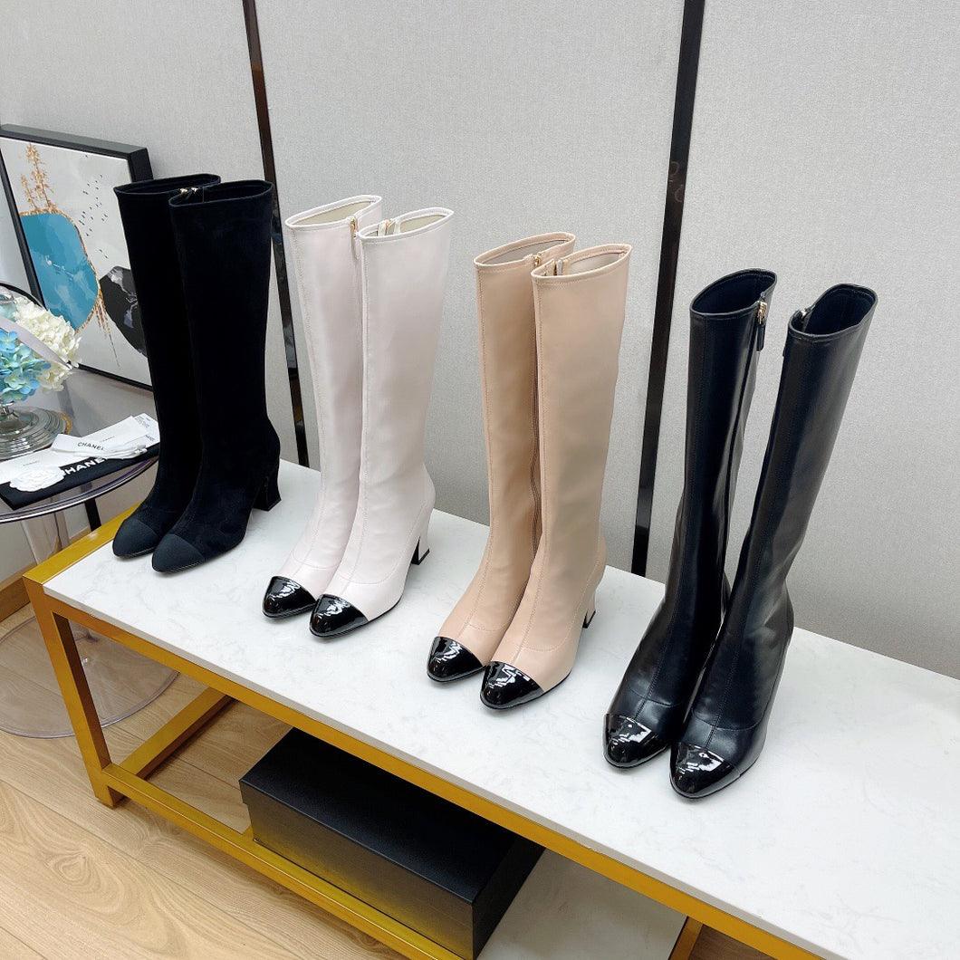 SE699  Size 5-10  Heels:7.5cm Shaft measures approximately 15” from arch Material: Cowhide  Lining: Sheep skin Sole: Italian leather