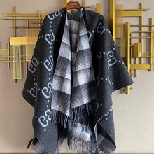 Load image into Gallery viewer, CLTH267 Reversible GG Wool Cape / 57&quot;W x 72.8&quot;L
