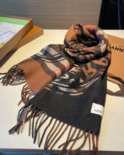 Load image into Gallery viewer, CLTH276 BUR Montage Print Cashmere Scarf
