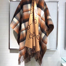 Load image into Gallery viewer, CLTH267 Reversible GG Wool Cape / 57&quot;W x 72.8&quot;L
