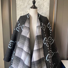 Load image into Gallery viewer, CLTH267 Reversible GG Wool Cape / 57&quot;W x 72.8&quot;L
