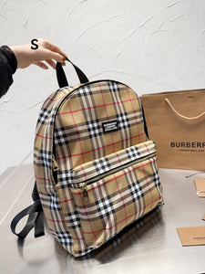 BUR104 Vintage Check Cotton Backpack / 14.9x12.6inch