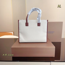 Load image into Gallery viewer, BUR105 Two-tone Canvas and Leather Mini/Small Freya Tote
