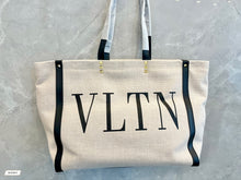 Load image into Gallery viewer, VLTN073 SMALL VLTN PRINT CANVAS TOTE BAG / W14.6xH11xD5.5 in
