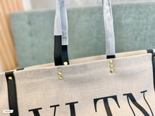 Load image into Gallery viewer, VLTN073 SMALL VLTN PRINT CANVAS TOTE BAG / W14.6xH11xD5.5 in
