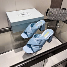 Load image into Gallery viewer, SE922 PD Quilted nappa leather heeled sandals / Size5-11
