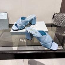 Load image into Gallery viewer, SE922 PD Quilted nappa leather heeled sandals / Size5-11
