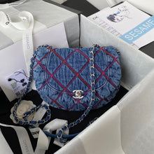 Load image into Gallery viewer, CC592 Printed Denim Message Bag / HIGHEST QUALITY VERSION
