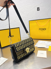 Load image into Gallery viewer, FF140 Fendi x Versace Leather Baguette Bag / 8.7x5.1x1.6inch
