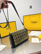 Load image into Gallery viewer, FF140 Fendi x Versace Leather Baguette Bag / 8.7x5.1x1.6inch
