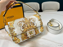 Load image into Gallery viewer, FF142 Fendi x Versace Leather Baguette Bag / 10.2x5.5x1.5inch
