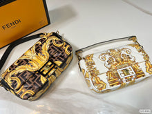 Load image into Gallery viewer, FF142 Fendi x Versace Leather Baguette Bag / 10.2x5.5x1.5inch
