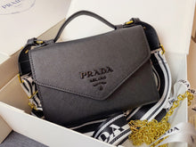 Load image into Gallery viewer, PD204 Monochrome Saffiano and Leather Bag / 8.3x5.5x2.5inch
