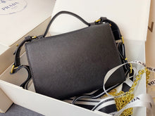 Load image into Gallery viewer, PD204 Monochrome Saffiano and Leather Bag / 8.3x5.5x2.5inch
