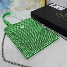 Load image into Gallery viewer, PD208 Satin Handbag with Crystals / 7.9x7.1inch
