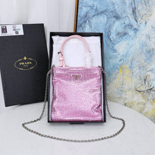 Load image into Gallery viewer, PD210 Satin Handbag with Crystals / 7.9x7.1inch
