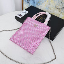 Load image into Gallery viewer, PD209 Satin Handbag with Crystals / 7.9x7.1inch
