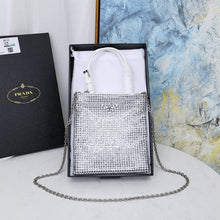 Load image into Gallery viewer, PD208 Satin Handbag with Crystals / 7.9x7.1inch
