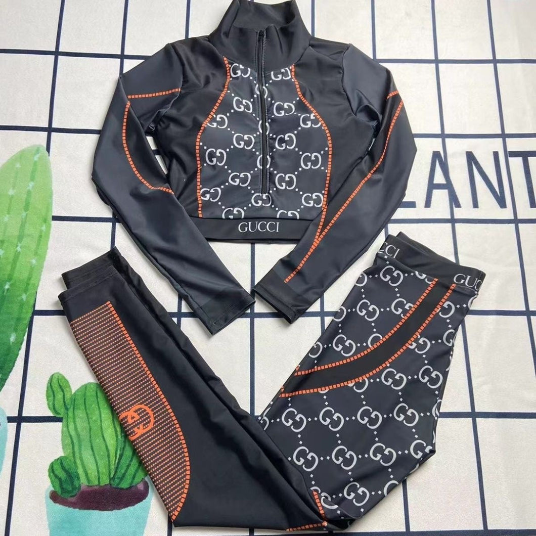 CLTH319  GG Jersey Jacquard Cropped Top/Leggings